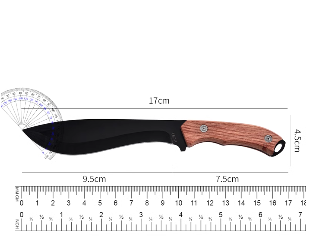 Kukri Knife Wood Cutting Knife 17cm/ DC53 Steel Highly Wear Resistant