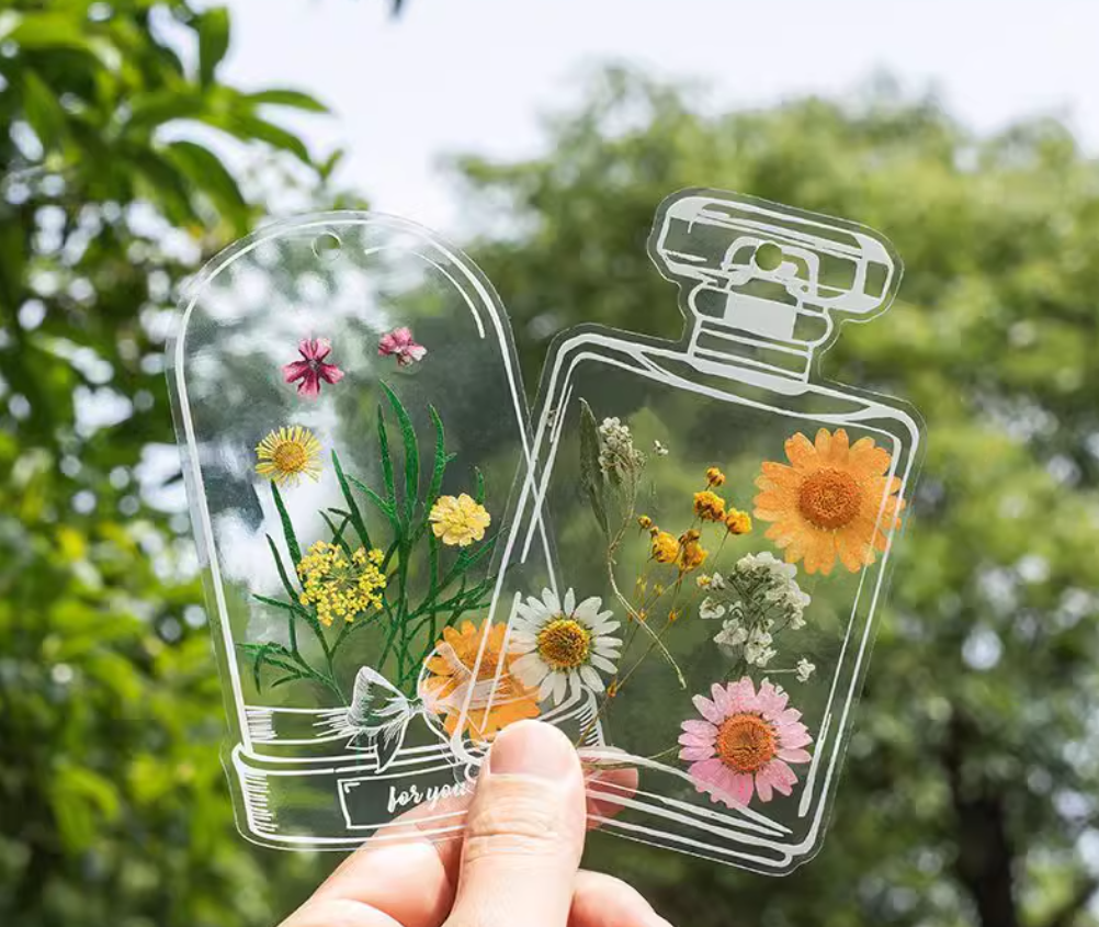Dried flower bookmarks, plant specimen laminating film DIY craft materials (50 Pcs)