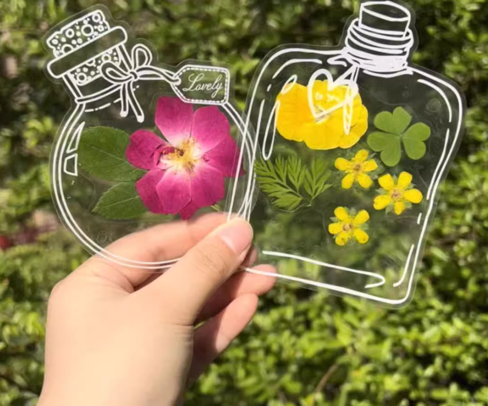 Dried flower bookmarks, plant specimen laminating film DIY craft materials (50 Pcs)