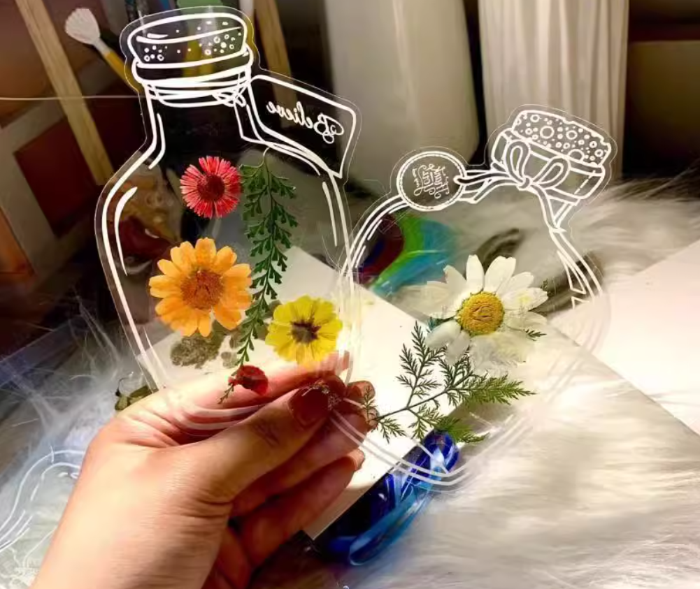 Dried flower bookmarks, plant specimen laminating film DIY craft materials (50 Pcs)