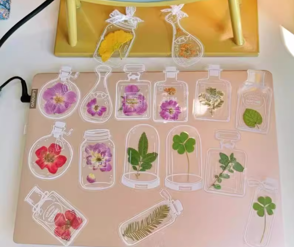 Dried flower bookmarks, plant specimen laminating film DIY craft materials (50 Pcs)