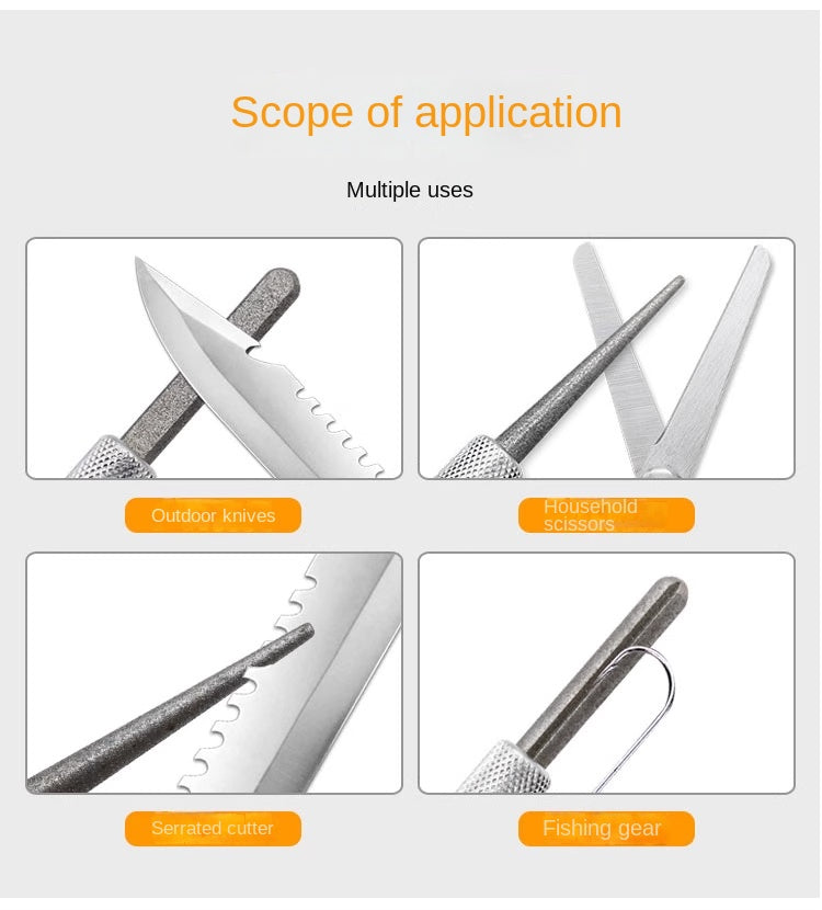 Quick Edge Pen-Type Diamond Sharpening Rod – Sharpens Hooks, Serrated Blades, and Outdoor Diamond Knife Sharpener