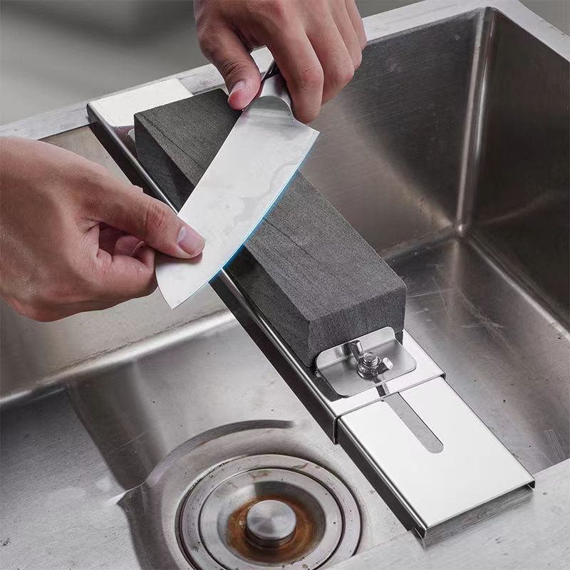 High-quality thick stainless steel knife sharpening stand, adjustable sink rack